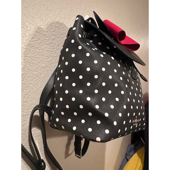 NWOT Disney x Kate Spade New York Minnie Mouse Backpack Black Polka Dots - Picture 4 of 6